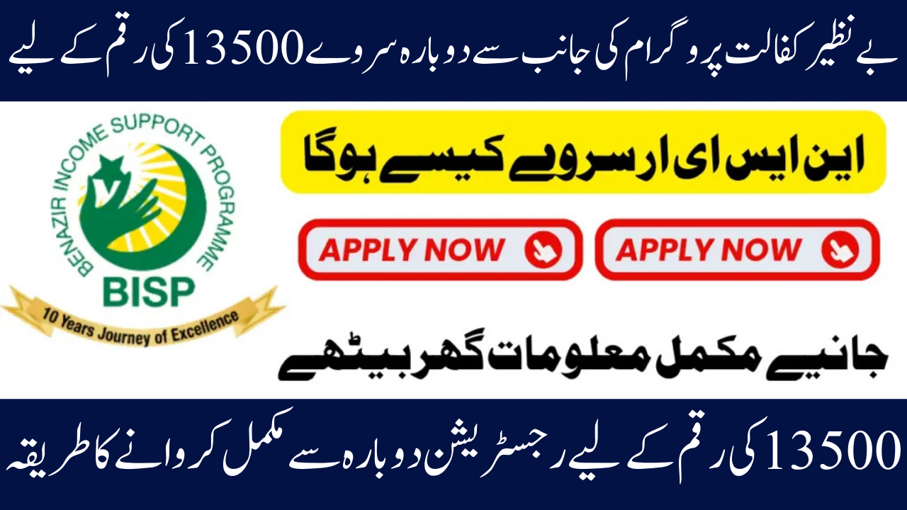 Complete Details of the NSER Survey for the Benazir Kafaalat 13500 Resurvey in 2025