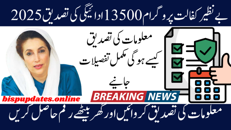 Payment Verification for Benazir Kafalat Program 13500 2025