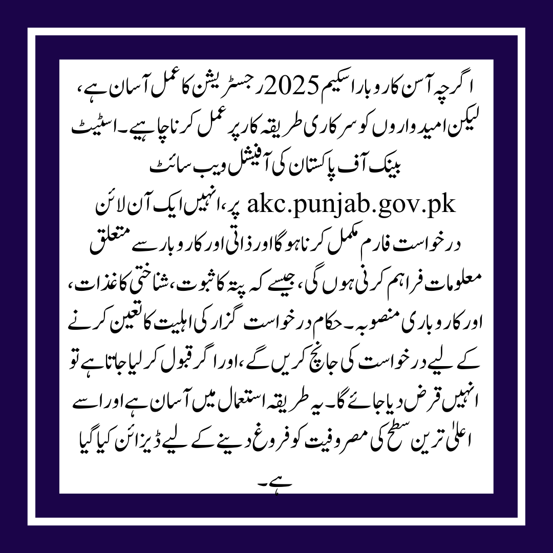 Loan of One Million Under the Asan Karobar Scheme 2025