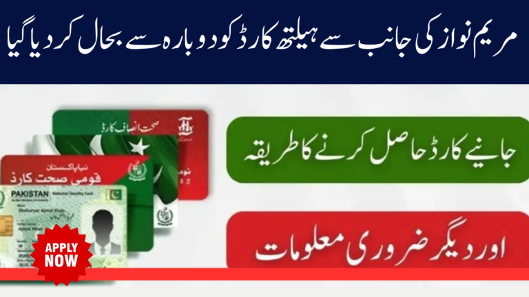 Reissue of Health Card by Maryam Nawaz, CM of Punjab 2025