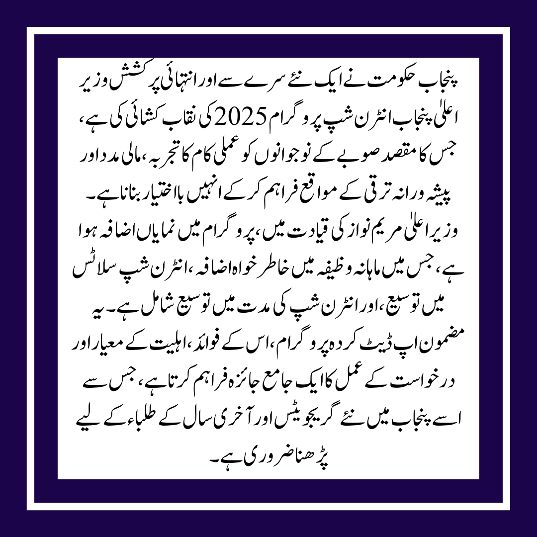 CM Punjab Internship Program 2025